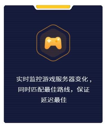 实时监控游戏服务器变化，同时匹配最佳路线，保证延迟最佳